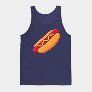 Hotdog Cartoon Illustration Tank Top